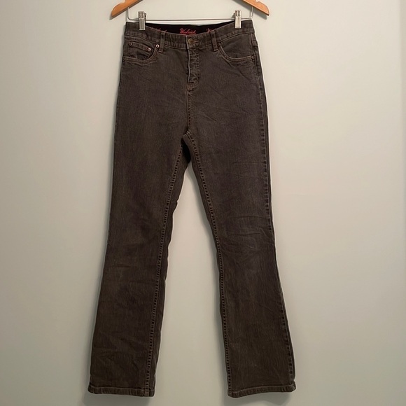 Vintage Woolrich Black/Grey Straight Leg Jeans With Stretch Sz 4 - Picture 1 of 5